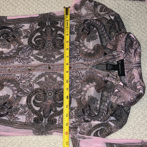 INC International Concepts L/S Shirt Small Button Up Sparkly Buttons - Picture 10 of 15